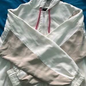 Color Block Zip-Up Hooded Wind Breaker Jacket